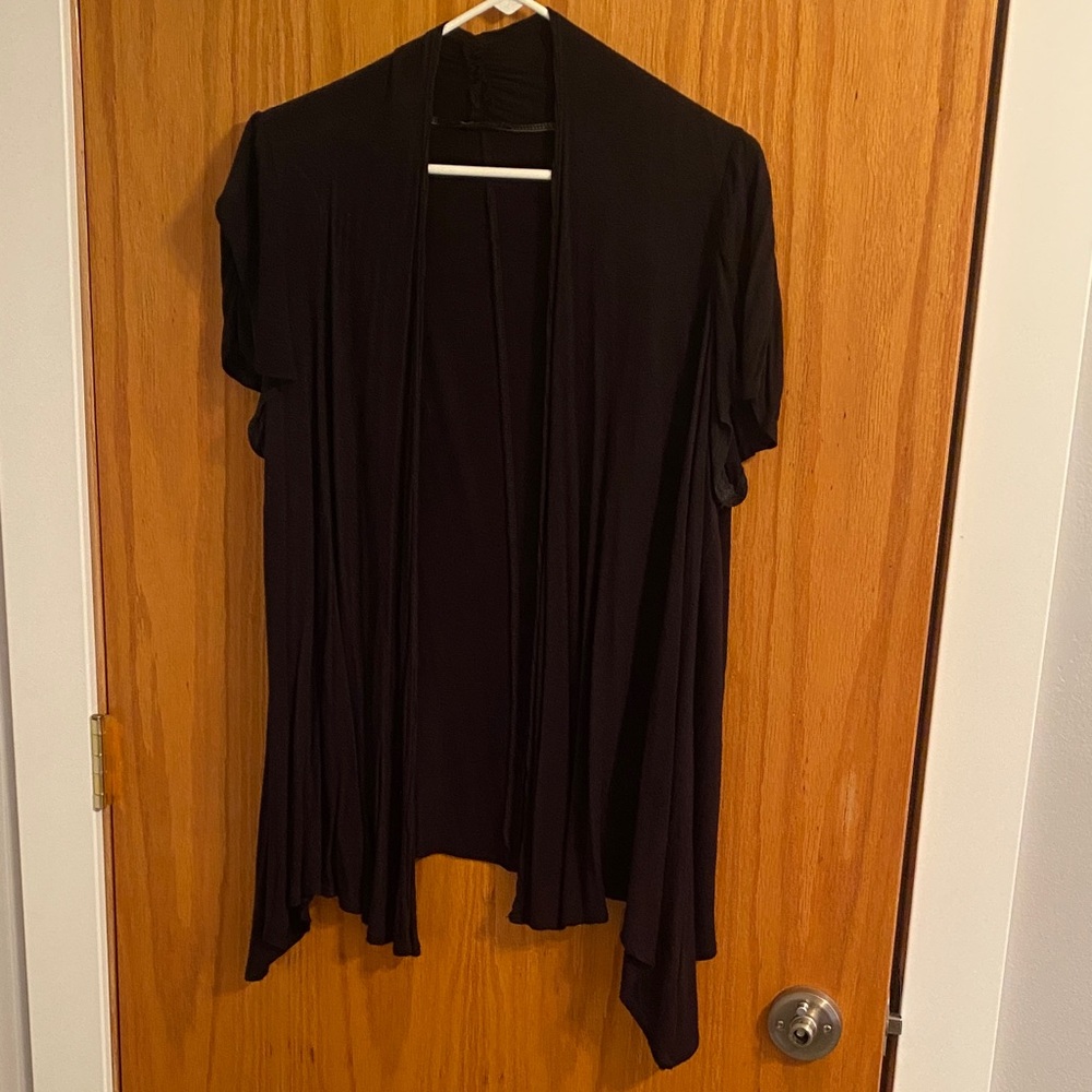 Black Open Front Cardigan